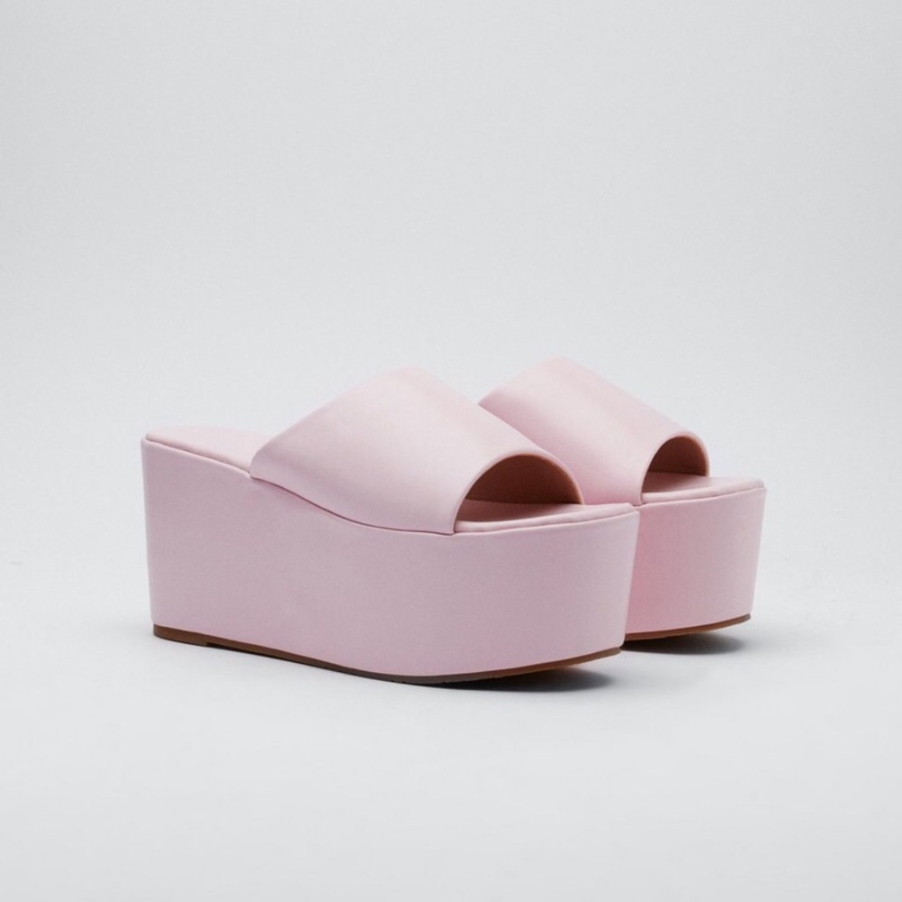 Nasty Gal Faux Leather Flatform Mules - Picture 1 of 5